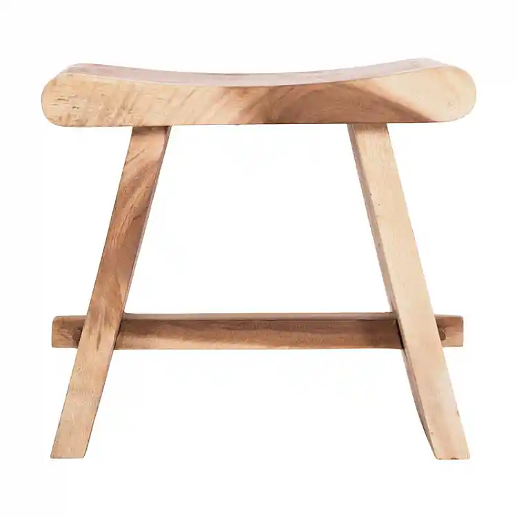 Σκαμπό Saddle pakoworld suar ξύλο σε φυσική απόχρωση 50x30x50εκ