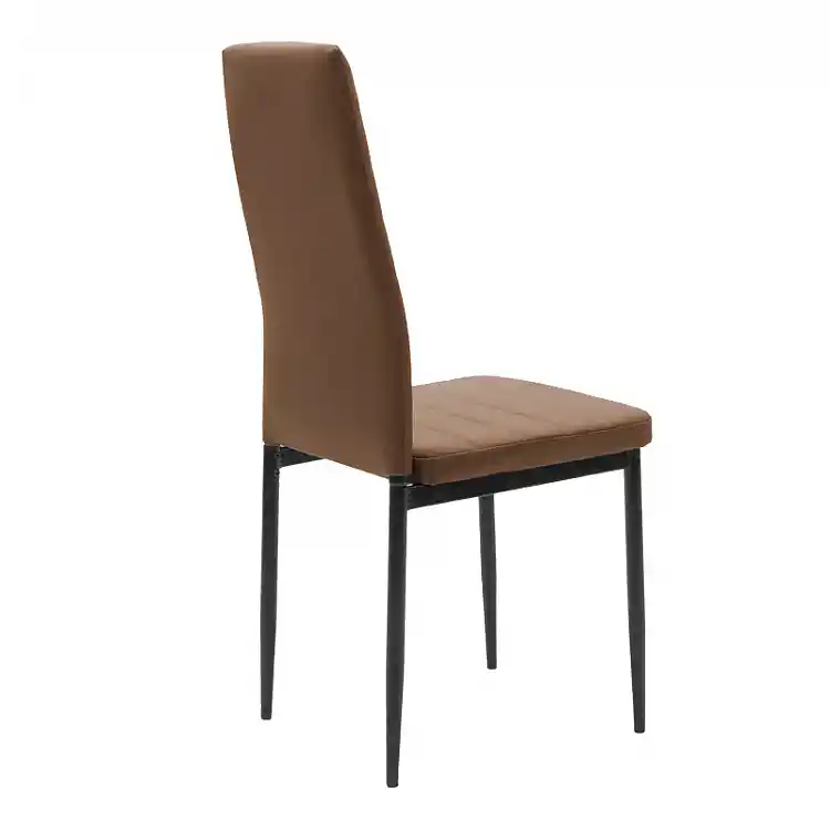 Καρέκλα Parker pakoworld cappuccino PU με μεταλλικό μαύρο πόδι 41x48x96εκ | 4 τμχ