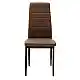 Καρέκλα Parker pakoworld cappuccino PU με μεταλλικό μαύρο πόδι 41x48x96εκ | 4 τμχ