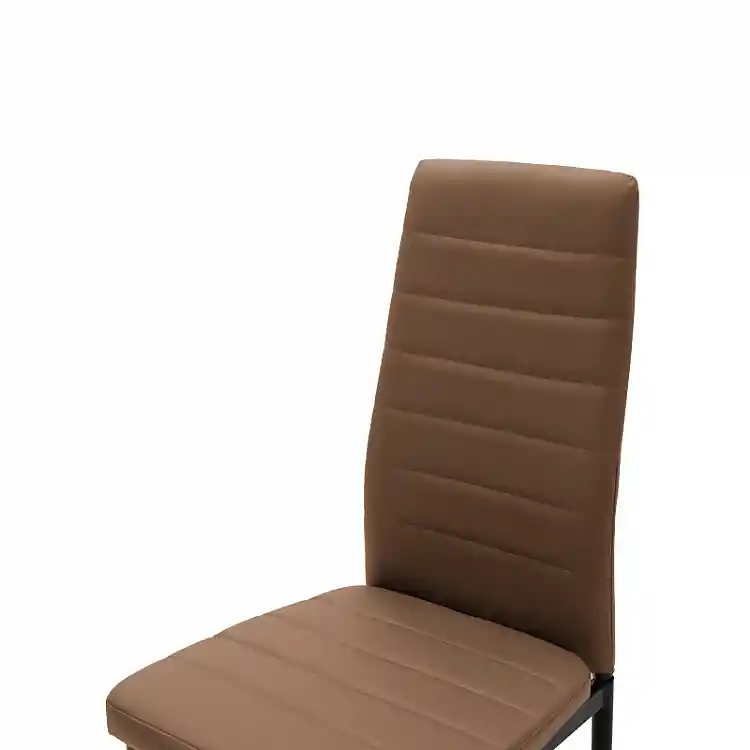 Καρέκλα Parker pakoworld cappuccino PU με μεταλλικό μαύρο πόδι 41x48x96εκ | 4 τμχ