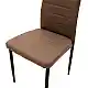 Καρέκλα Parker pakoworld cappuccino PU με μεταλλικό μαύρο πόδι 41x48x96εκ | 4 τμχ