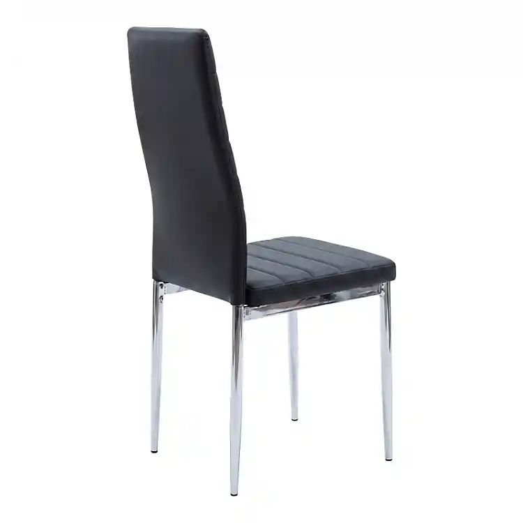Καρέκλα Parker pakoworld μαύρο PU με πόδι χρωμίου 41x48x96εκ | 4 τμχ