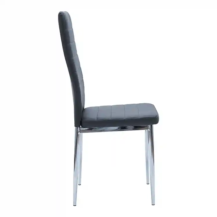 Καρέκλα Parker pakoworld μαύρο PU με πόδι χρωμίου 41x48x96εκ | 4 τμχ
