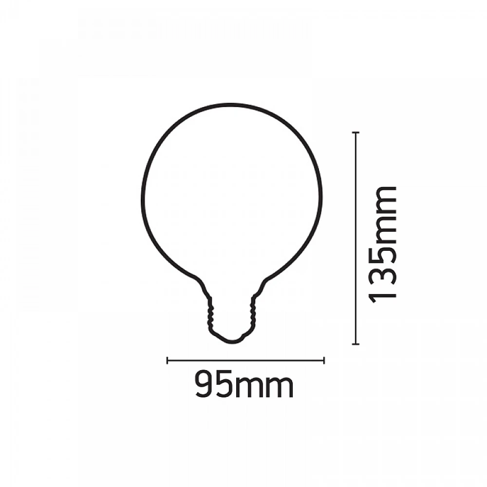 InLight E27 LED Filament G95 8watt Dimmable με μελί κάλυμμα (7.27.08.25.1)