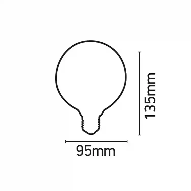 InLight E27 LED Filament G95 8watt Dimmable με μελί κάλυμμα (7.27.08.25.1)