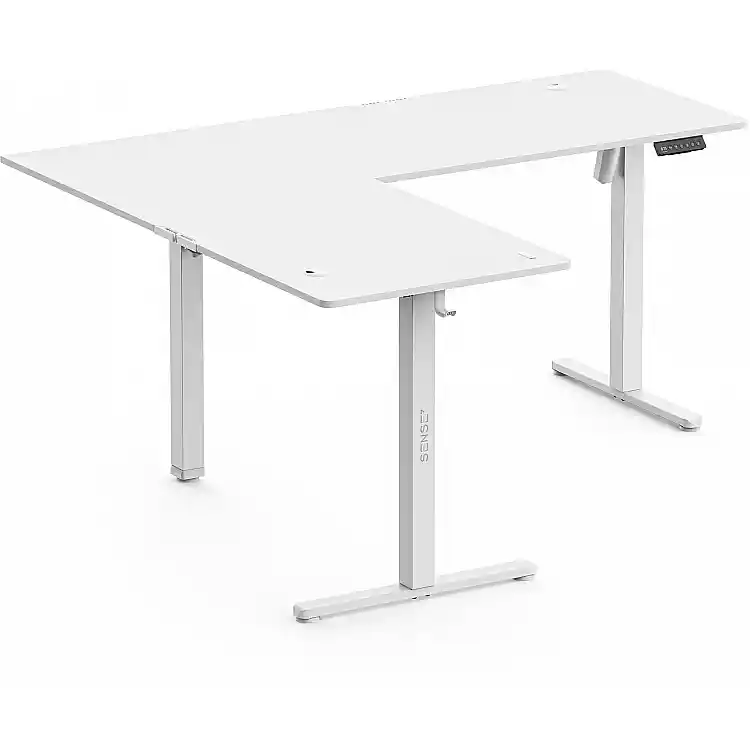 Biurko SENSE7 Nojo Light Corner Białe 160 cm x 140 cm White