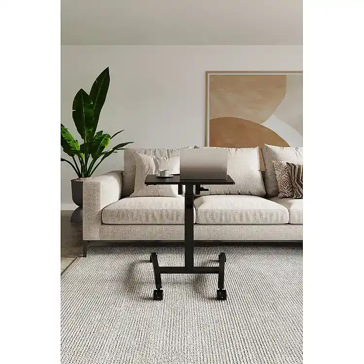 SENSE7 Κινητό Γραφείο 70x52 cm, Λευκό με Μαύρες Λεπτομέρειες