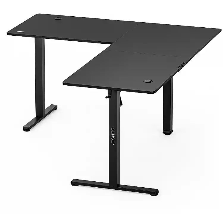 Biurko SENSE7 Nojo Light Corner Czarne 160 cm x 140 cm Black