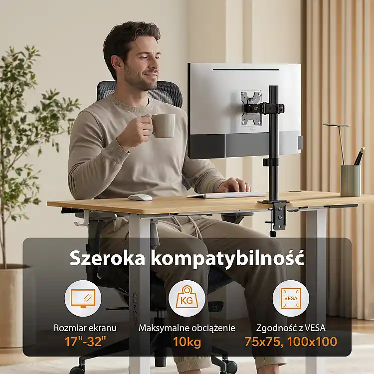 SENSE7 Uchwyt biurkowy na monitor 17''-32'' FLOAT Light