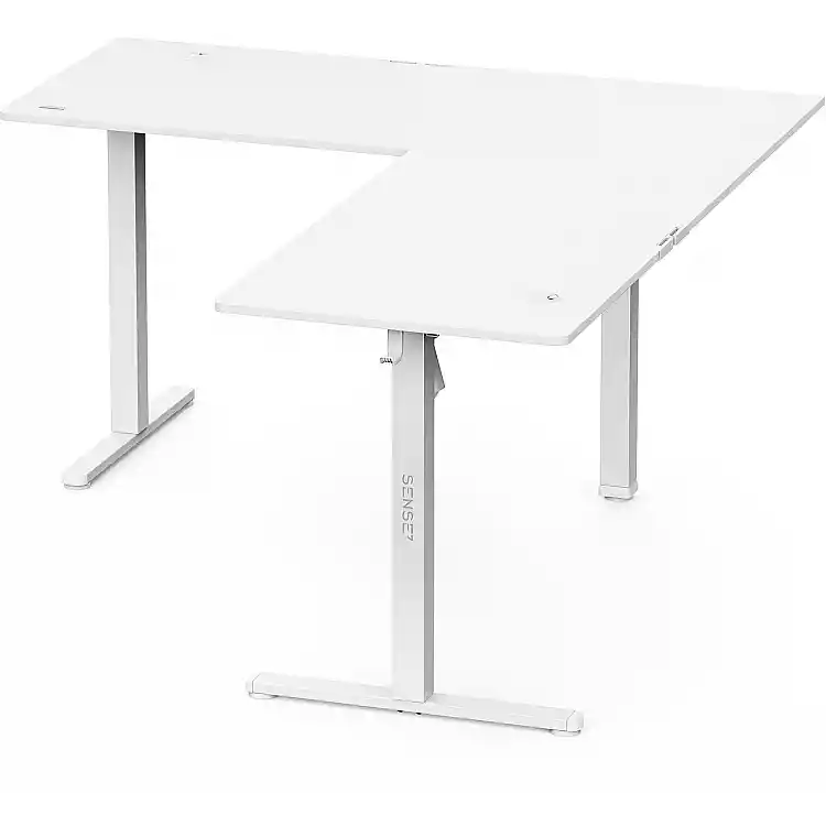 Biurko SENSE7 Nojo Light Corner Białe 160 cm x 140 cm White