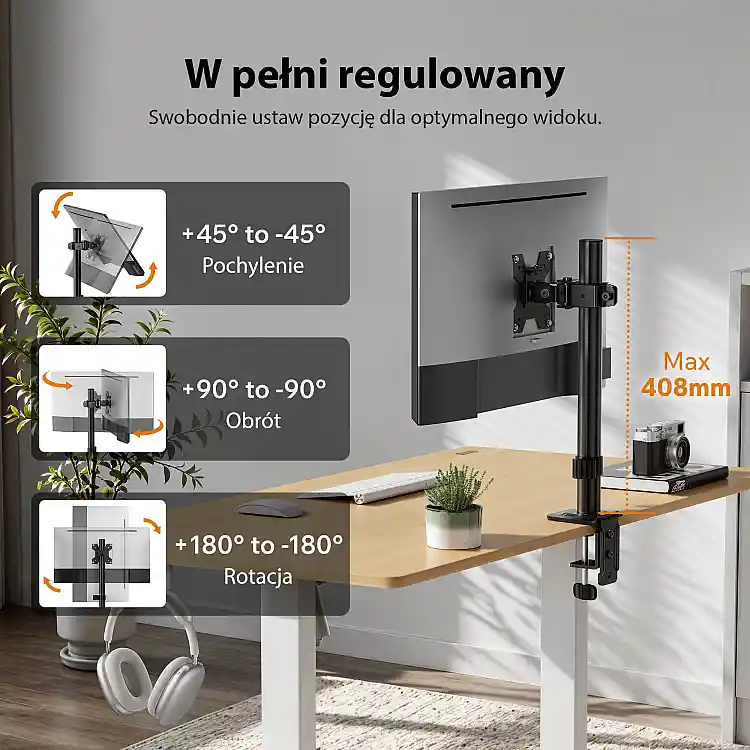 SENSE7 Uchwyt biurkowy na monitor 17''-32'' FLOAT Light
