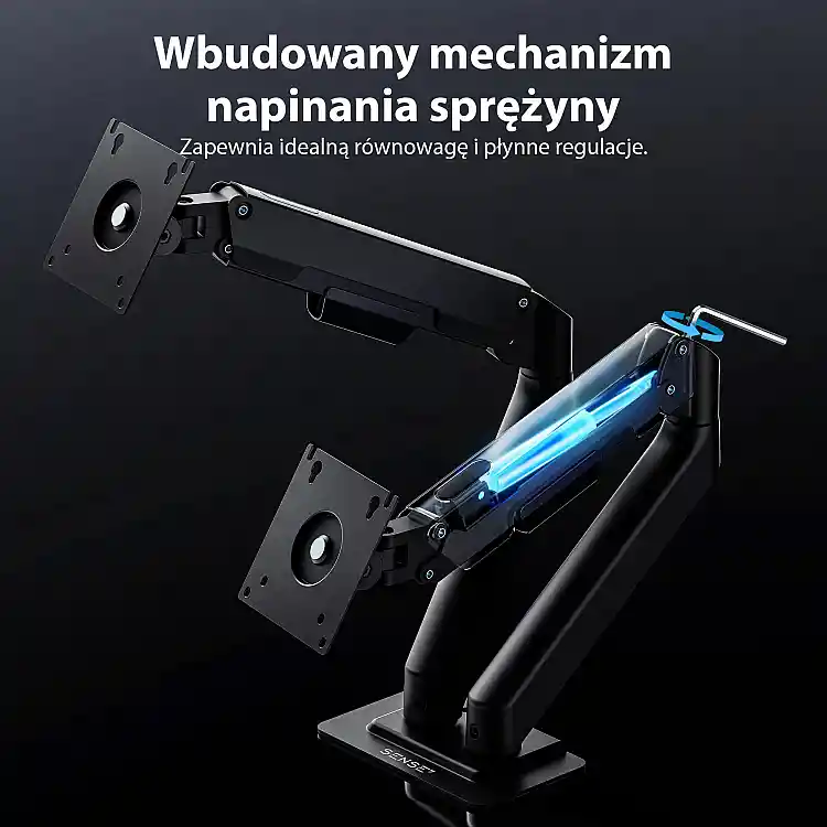 SENSE7 Uchwyt biurkowy na 2 monitory 17''-32'' HANG DOUBLE Light