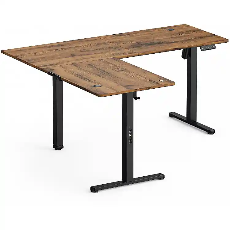 Biurko SENSE7 Nojo Light Corner Ciemnobrązowe 160 cm x 140 cm Dark Brown