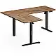 Biurko SENSE7 Nojo Light Corner Ciemnobrązowe 160 cm x 140 cm Dark Brown