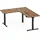 Biurko SENSE7 Nojo Light Corner Ciemnobrązowe 160 cm x 140 cm Dark Brown