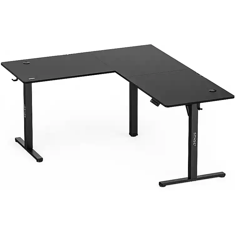 Biurko SENSE7 Nojo Light Corner Czarne 160 cm x 140 cm Black