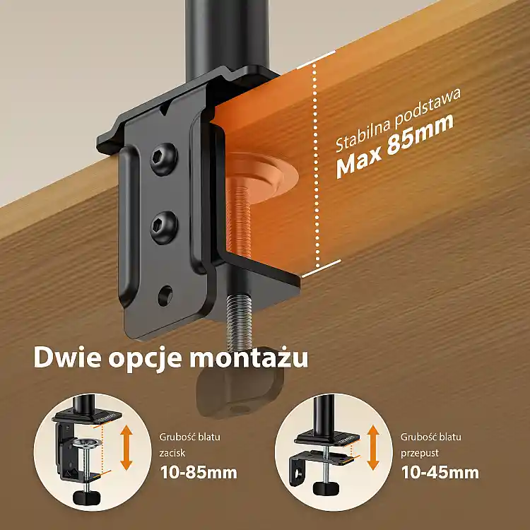 SENSE7 Uchwyt biurkowy na 2 monitory 17''-32'' FLOAT Light DOUBLE