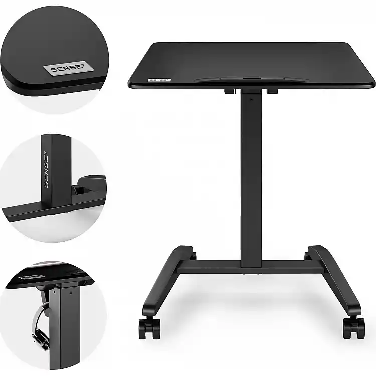 SENSE7 Κινητό Γραφείο 70x52 cm, Λευκό με Μαύρες Λεπτομέρειες
