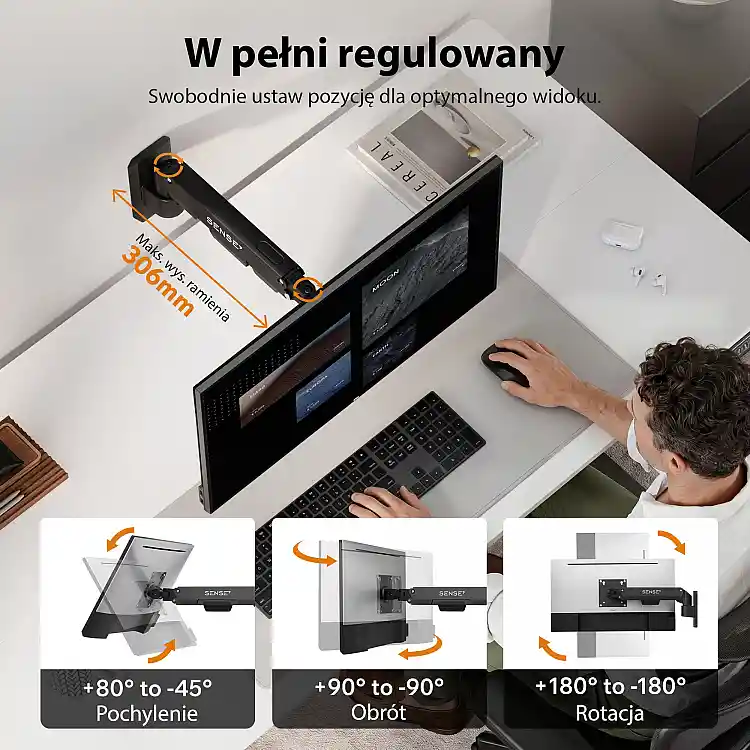 SENSE7 Uchwyt ścienny na monitor 17''-32'' HANG Light WALL