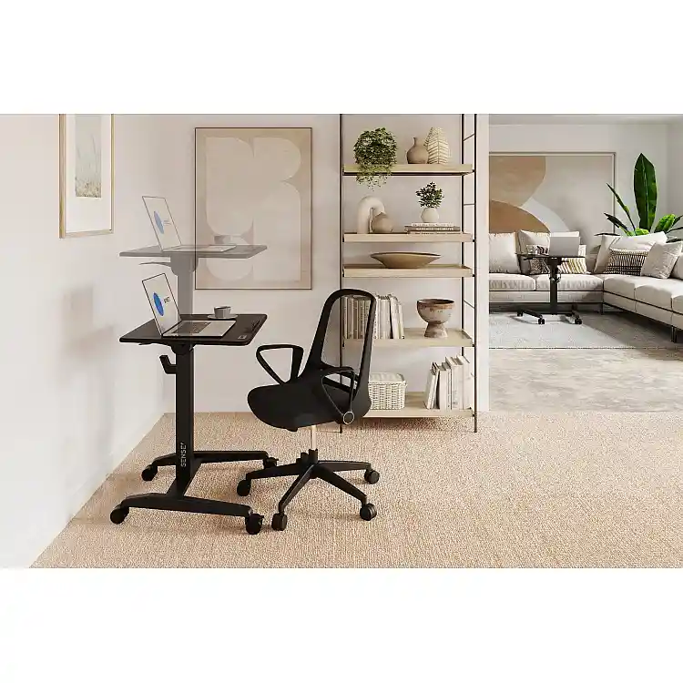SENSE7 Κινητό Γραφείο 70x52 cm, Λευκό με Μαύρες Λεπτομέρειες