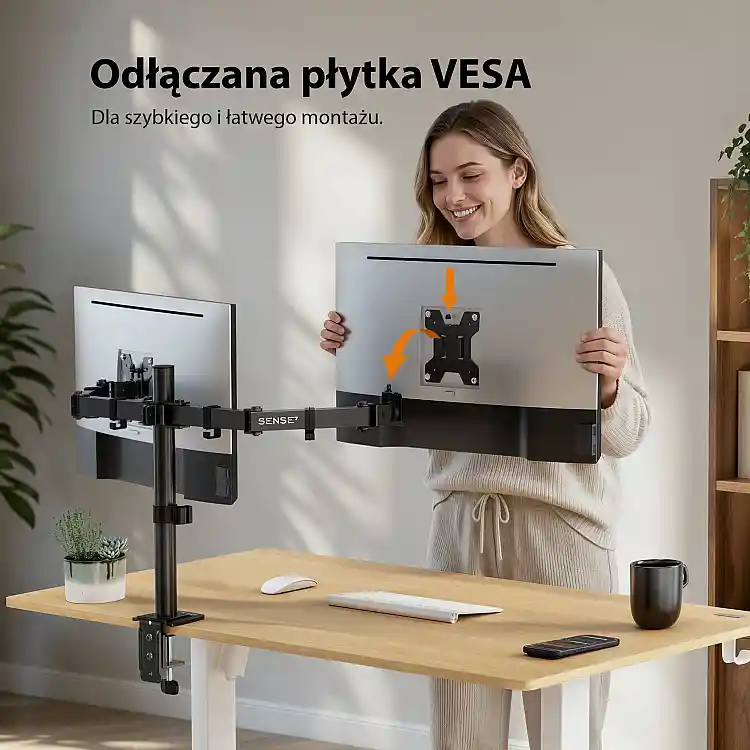SENSE7 Uchwyt biurkowy na 2 monitory 17''-32'' FLOAT Light DOUBLE
