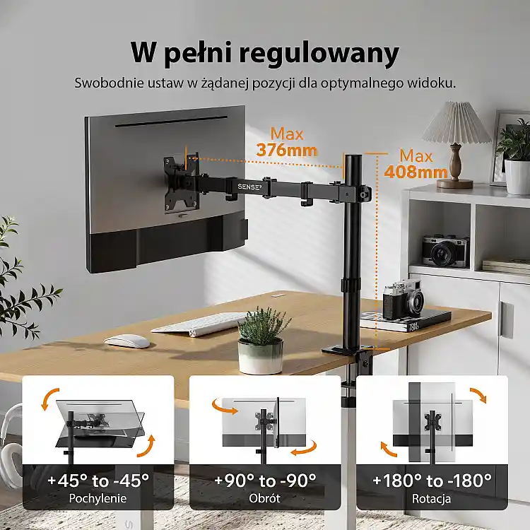 SENSE7 Uchwyt biurkowy na monitor 17''-32'' FLOAT Light ARM