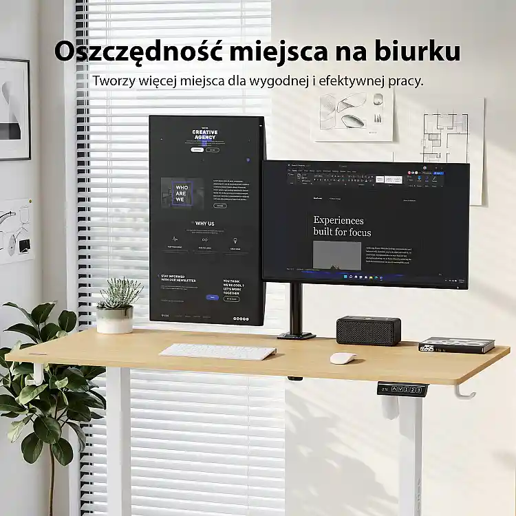 SENSE7 Uchwyt biurkowy na 2 monitory 17''-32'' FLOAT Light DOUBLE