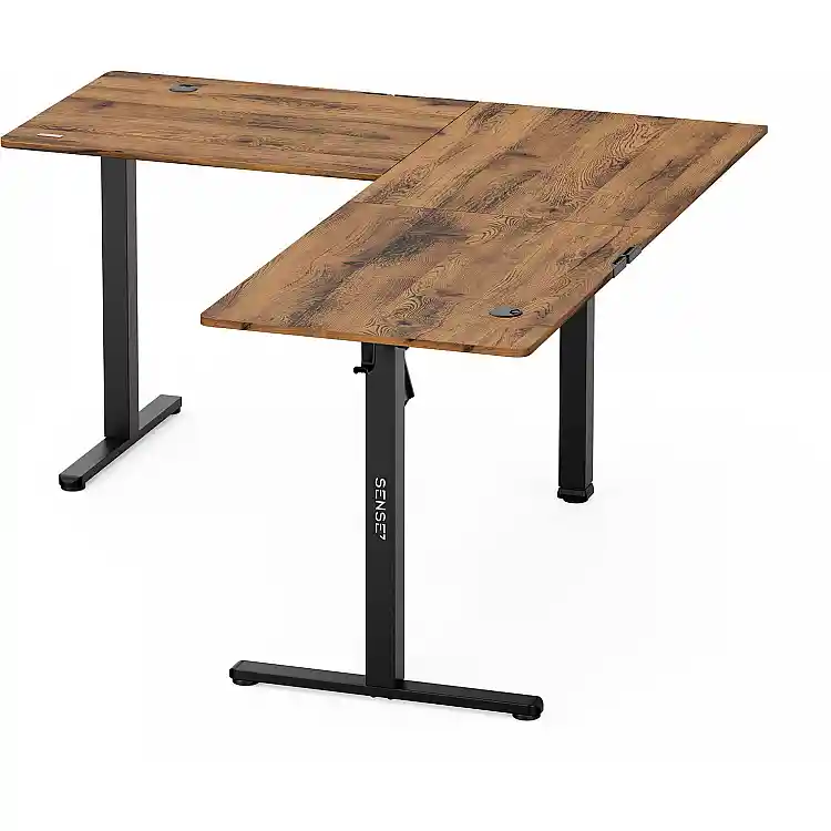 Biurko SENSE7 Nojo Light Corner Ciemnobrązowe 160 cm x 140 cm Dark Brown