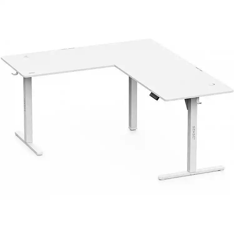 Biurko SENSE7 Nojo Light Corner Białe 160 cm x 140 cm White
