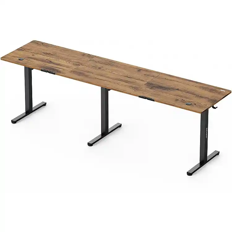 Biurko SENSE7 Nojo Light Corner Ciemnobrązowe 160 cm x 140 cm Dark Brown
