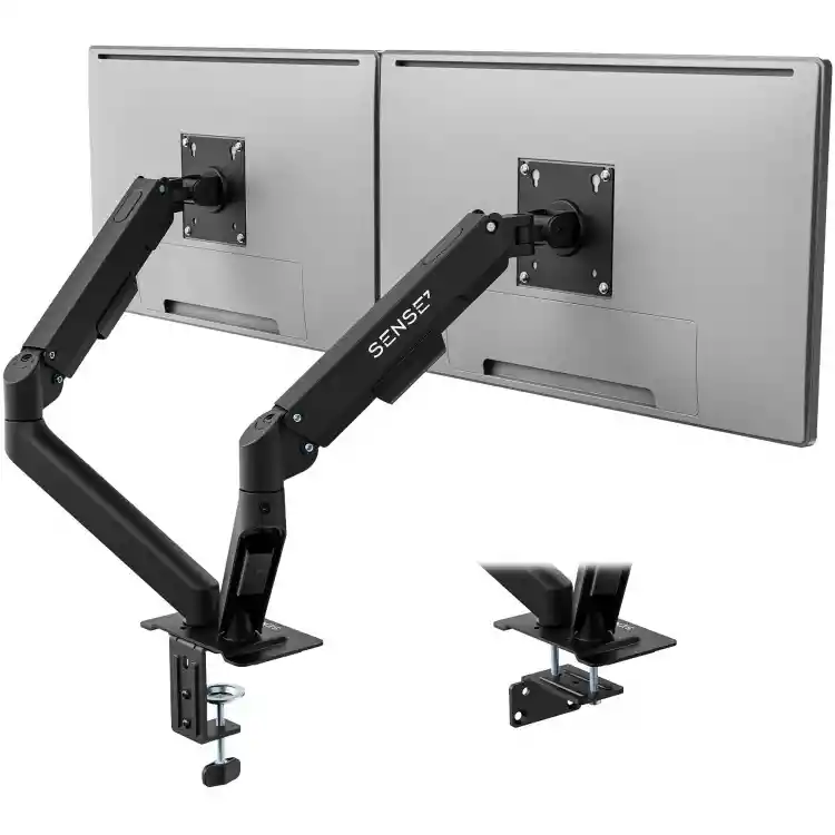 SENSE7 Uchwyt biurkowy na 2 monitory 17''-32'' HANG DOUBLE Light