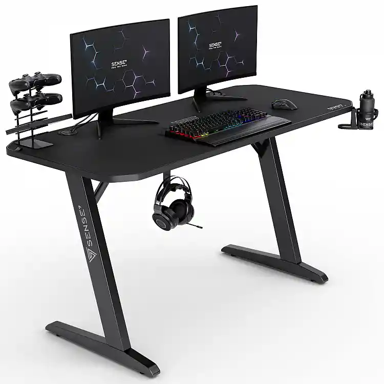 SENSE7 Nomad Classic Gaming Γραφείο, 140x60 cm, Μαύρο