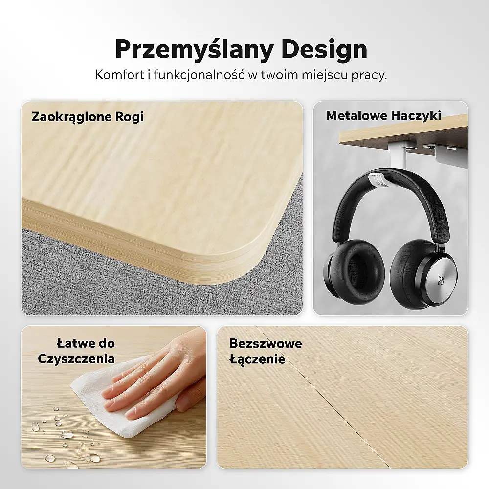 Γραφείο SENSE7 NOJO LIGHT Πεύκο - Λευκό 140x70 εκ.