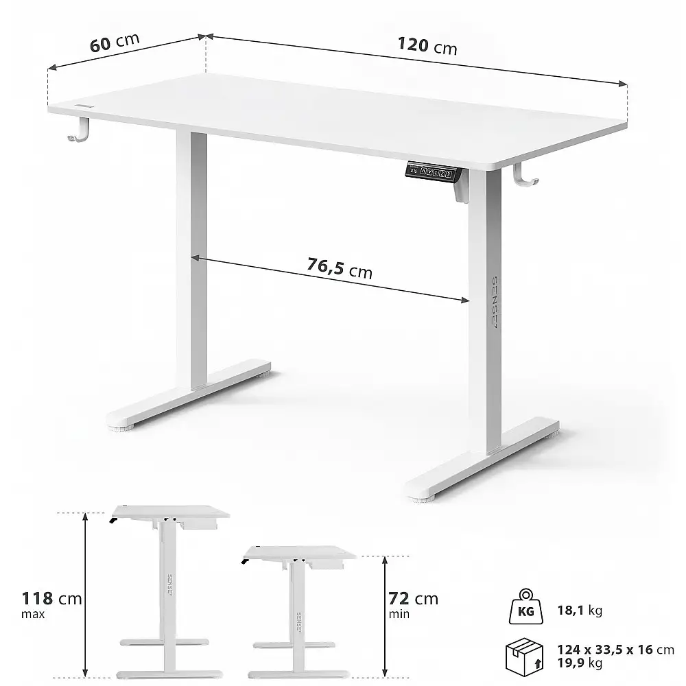 Γραφείο SENSE7 NOJO LIGHT Λευκό 120 εκ x 60 εκ