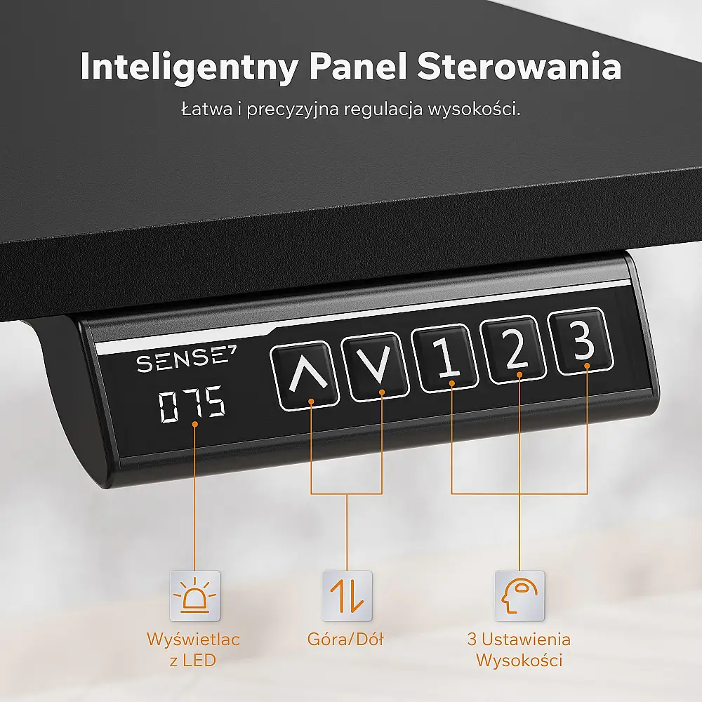 Γραφείο SENSE7 NOJO LIGHT Μαύρο 140x70 εκ.