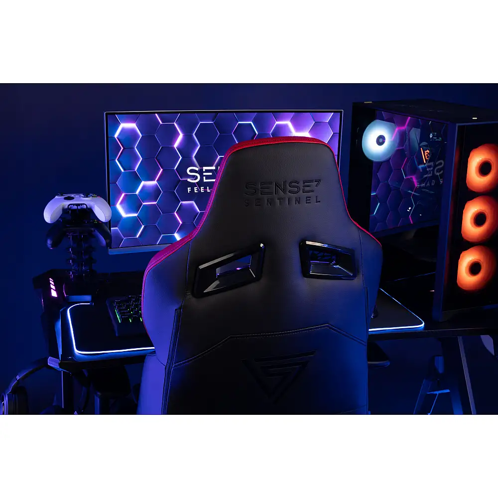 Καρέκλα SENSE7 υφασμάτινη Sentinel μαύρο-κόκκινο