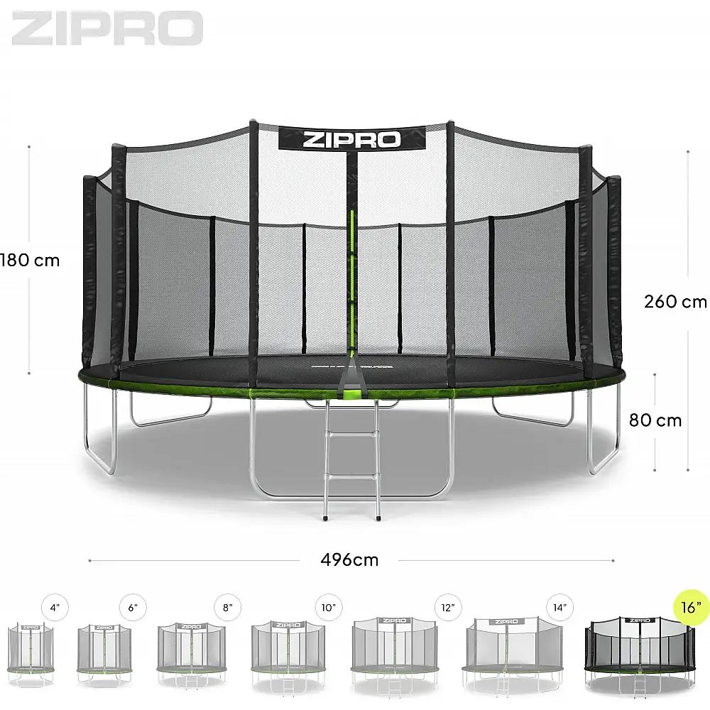 Τραμπολίνο κήπου Zipro Jump Pro με εξωτερικό δίχτυ 16FT 496cm