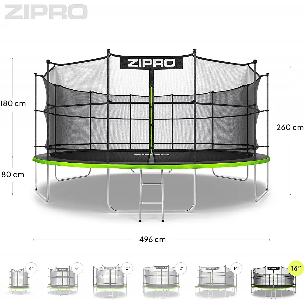 Τραμπολίνο κήπου Zipro Jump Pro με εσωτερικό δίχτυ 16FT 496cm