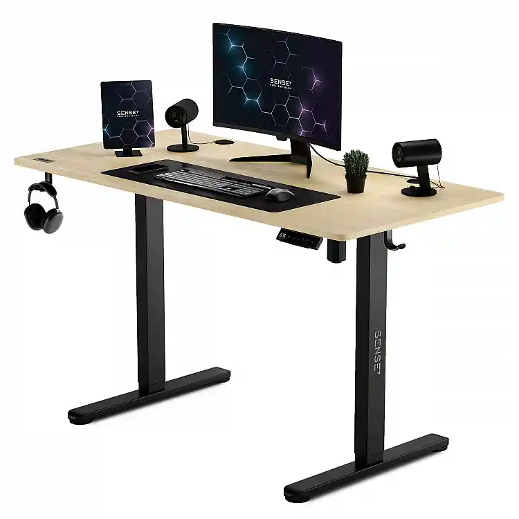 SENSE7 Nojo Ηλεκτρικό Γραφείο με Ρύθμιση Ύψους 120x60cm, Μαύρο Πεύκο