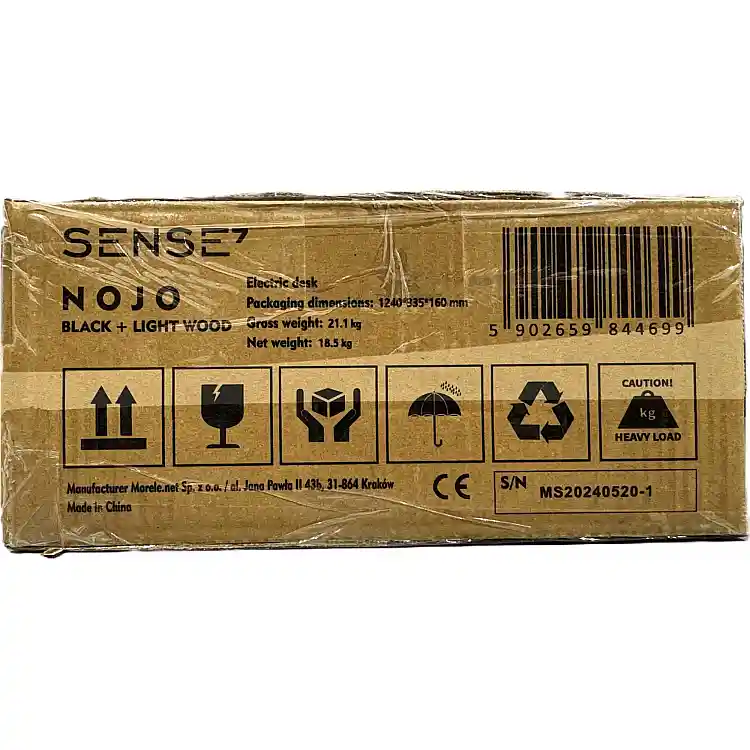 SENSE7 Nojo Ηλεκτρικό Γραφείο με Ρύθμιση Ύψους 120x60cm, Μαύρο Πεύκο