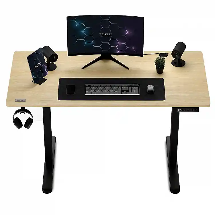 SENSE7 Nojo Ηλεκτρικό Γραφείο με Ρύθμιση Ύψους 120x60cm, Μαύρο Πεύκο