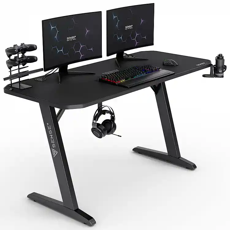 SENSE7 Nomad Classic Gaming Γραφείο, 140x60 cm, Μαύρο