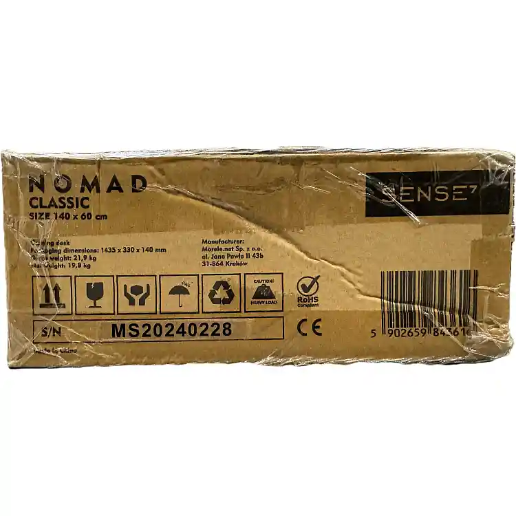 SENSE7 Nomad Classic Gaming Γραφείο, 140x60 cm, Μαύρο