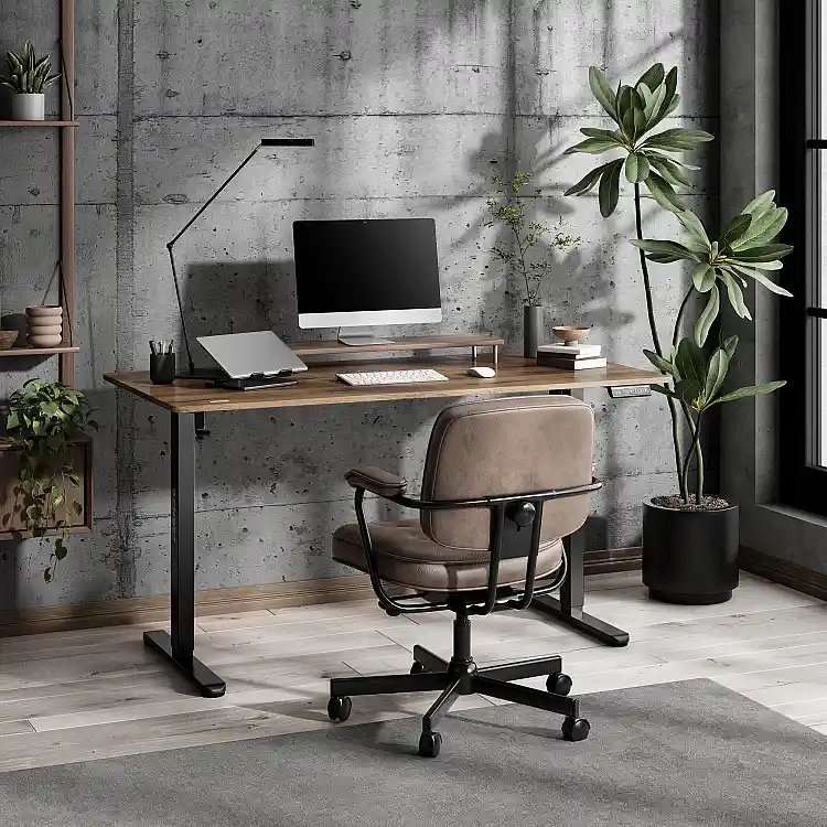 SENSE7 NOJO Light Ηλεκτρικό Γραφείο με Ρυθμιζόμενο Ύψος, Μαύρο/Δρυς, 140x70 εκ.