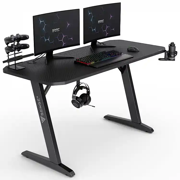 Gaming Γραφείο SENSE7 Nomad Basic, 140x60 cm, Μαύρο