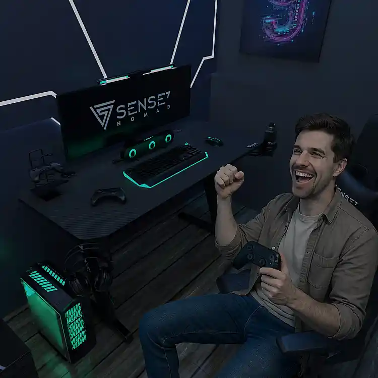 Gaming Γραφείο SENSE7 Nomad Basic, 140x60 cm, Μαύρο