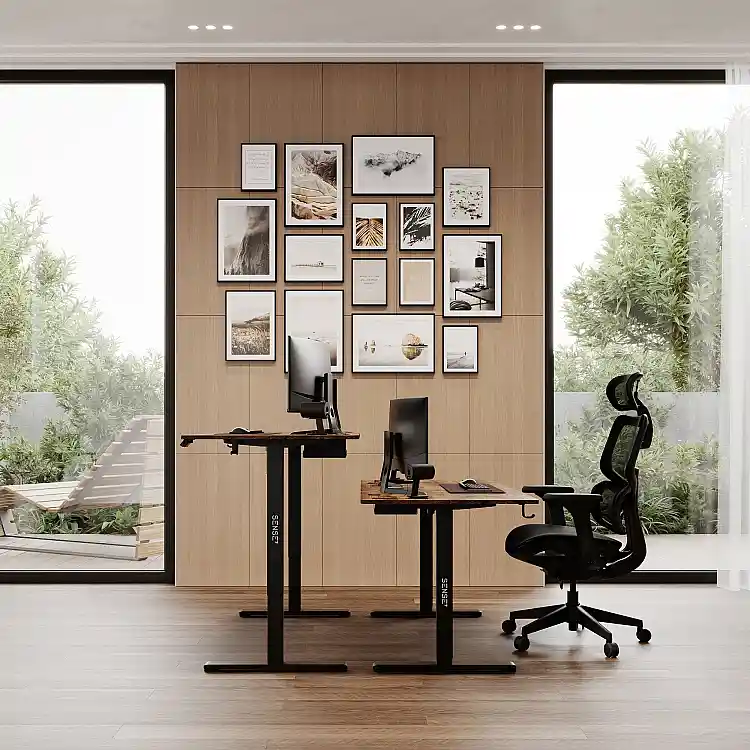 SENSE7 Nojo Γραφείο 140x70 cm, Χρώμα Wenge & Μαύρη Δρυς