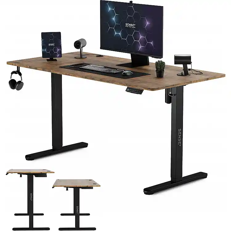 SENSE7 Nojo Γραφείο 140x70 cm, Χρώμα Wenge & Μαύρη Δρυς