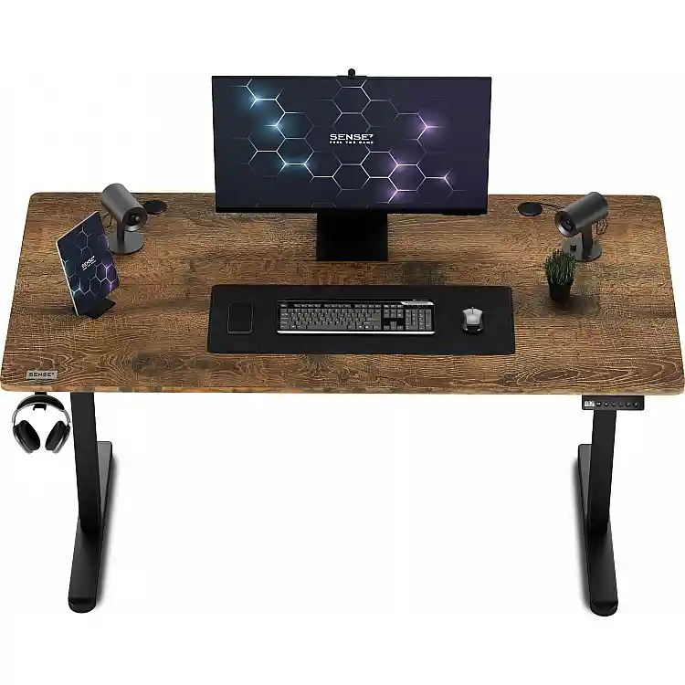 SENSE7 Nojo Γραφείο 140x70 cm, Χρώμα Wenge & Μαύρη Δρυς