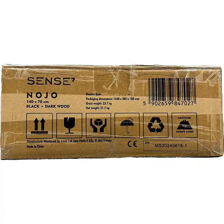 SENSE7 Nojo Γραφείο 140x70 cm, Χρώμα Wenge & Μαύρη Δρυς